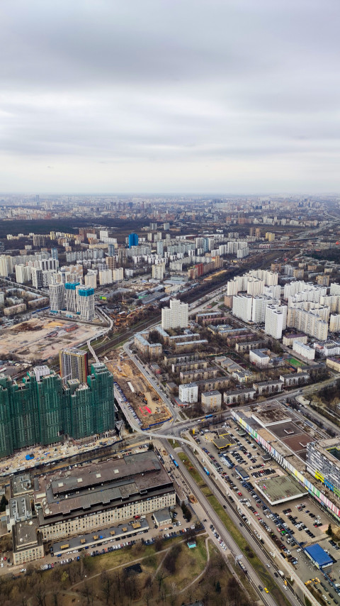 Панорама северо-восточных районов Москвы со смотровой площадки Останкинской башни