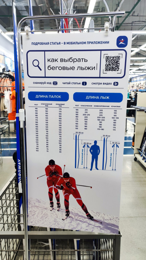 Информационный стенд о выборе беговых лыж