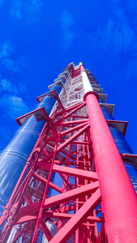 Металлическая конструкция дымовой трубы котельной