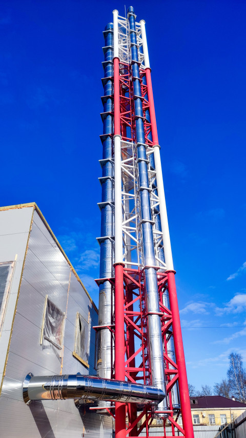 Дымовая труба котельной из нержавеющей стали