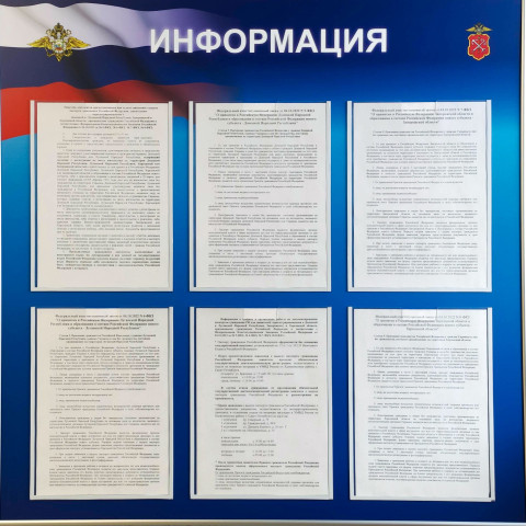 Ведомственный информационный стенд МВД с нормативными материалами