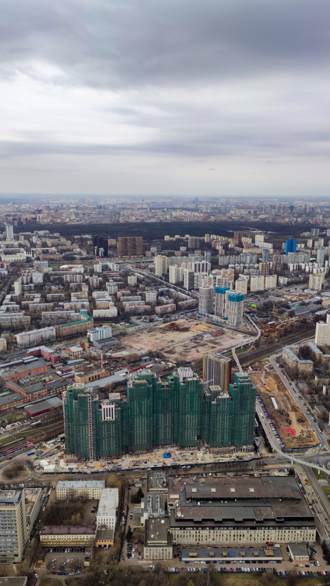 Москва с высоты смотровой площадки Останкинской телебашни